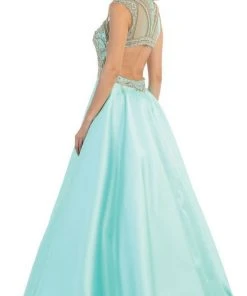 May Queen - RQ7392 Sleeveless Sequin Embellished Evening Ballgown Formal Gowns