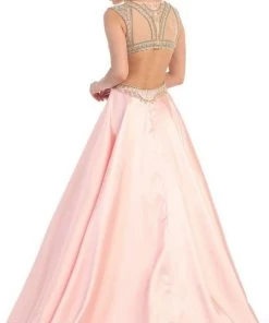 May Queen - RQ7392 Sleeveless Sequin Embellished Evening Ballgown Formal Gowns