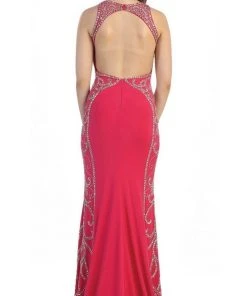 Formal Gowns May Queen - RQ7405 Sparkling Sleeveless Open Back Mermaid Evening Dress