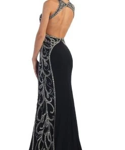 Formal Gowns May Queen - RQ7405 Sparkling Sleeveless Open Back Mermaid Evening Dress
