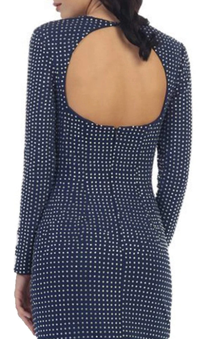 May Queen - RQ7439 Long Sleeve Open Back Evening Dress 6 May Queen - RQ7439 Long Sleeve Open Back Evening Dress