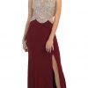 Formal Gowns May Queen - RQ7444 Sequined And Beaded Embellished Bodice Cutout Illusion Evening Gown