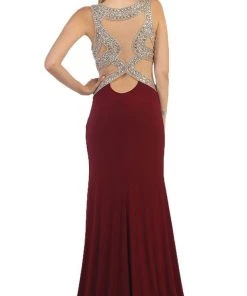 Formal Gowns May Queen - RQ7444 Sequined And Beaded Embellished Bodice Cutout Illusion Evening Gown 10 Formal Gowns May Queen - RQ7444 Sequined And Beaded Embellished Bodice Cutout Illusion Evening Gown