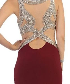 Formal Gowns May Queen - RQ7444 Sequined And Beaded Embellished Bodice Cutout Illusion Evening Gown 11 Formal Gowns May Queen - RQ7444 Sequined And Beaded Embellished Bodice Cutout Illusion Evening Gown