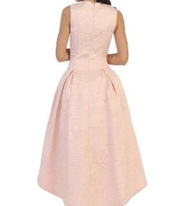 May Queen - RQ7449 Sleeveless Jacquard High Low Cocktail Dress 13 May Queen - RQ7449 Sleeveless Jacquard High Low Cocktail Dress