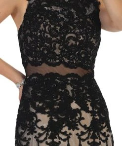 May Queen - RQ7460 Sleeveless Embellished Lace Sheath Evening Gown 9 May Queen - RQ7460 Sleeveless Embellished Lace Sheath Evening Gown