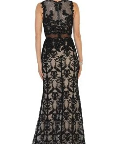 May Queen - RQ7460 Sleeveless Embellished Lace Sheath Evening Gown 10 May Queen - RQ7460 Sleeveless Embellished Lace Sheath Evening Gown