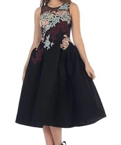 May Queen - RQ7473 Embroidered Magic Floral Cocktail Dress