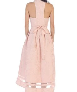 May Queen - RQ7474 Halter Neck High Low Satin Formal Gown Formal Gowns