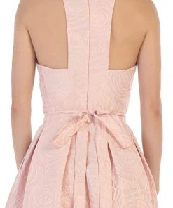 May Queen - RQ7474 Halter Neck High Low Satin Formal Gown Formal Gowns