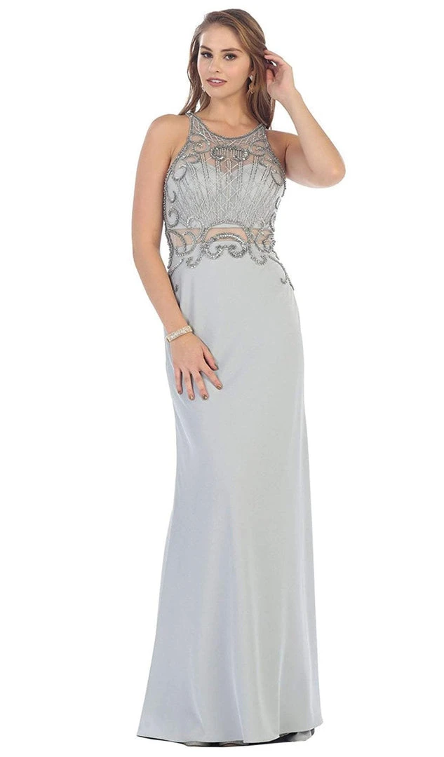 May Queen - RQ7475 Sleeveless Embellished Jersey Evening Gown Formal Gowns 7 May Queen - RQ7475 Sleeveless Embellished Jersey Evening Gown Formal Gowns