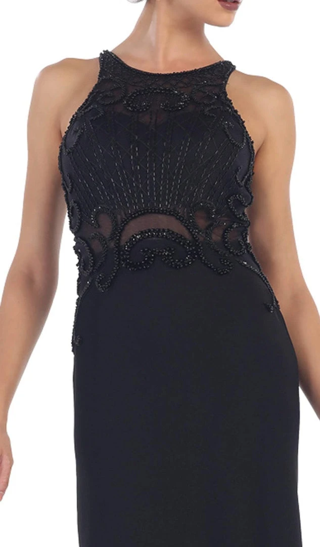 May Queen - RQ7475 Sleeveless Embellished Jersey Evening Gown Formal Gowns 5 May Queen - RQ7475 Sleeveless Embellished Jersey Evening Gown Formal Gowns