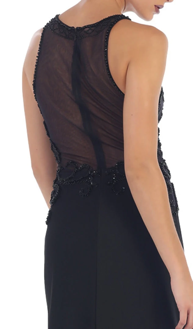 May Queen - RQ7475 Sleeveless Embellished Jersey Evening Gown Formal Gowns 6 May Queen - RQ7475 Sleeveless Embellished Jersey Evening Gown Formal Gowns