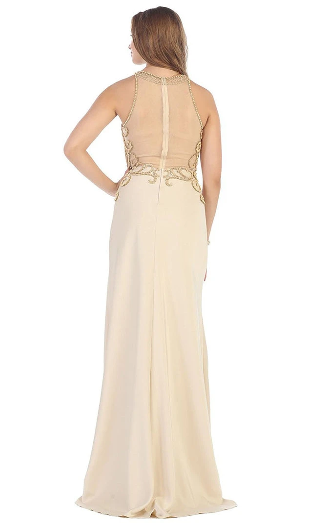 May Queen - RQ7475 Sleeveless Embellished Jersey Evening Gown Formal Gowns 10 May Queen - RQ7475 Sleeveless Embellished Jersey Evening Gown Formal Gowns
