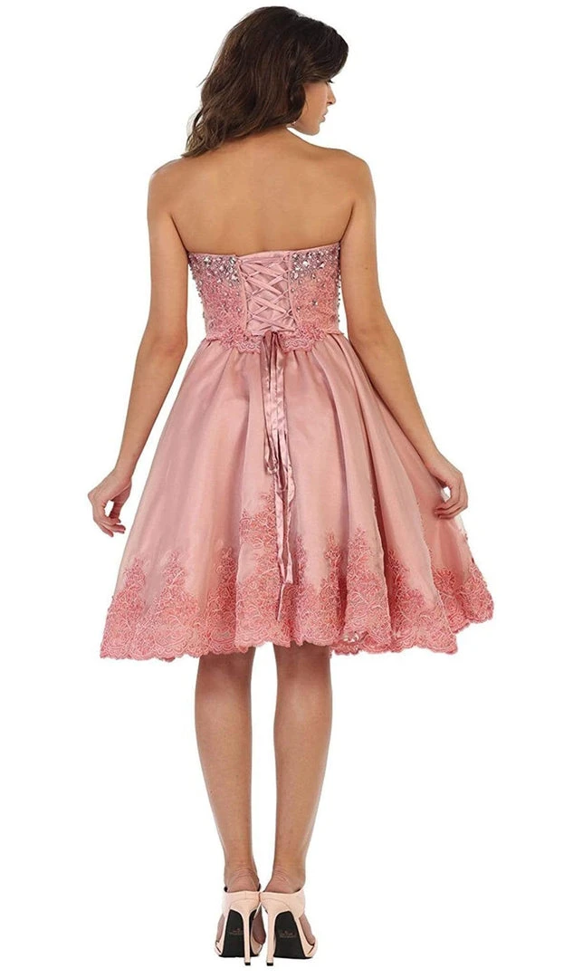 Cocktail Dresses May Queen - RQ7476 Sparkling Embroidered Sweetheart Cocktail Dress 8 Cocktail Dresses May Queen - RQ7476 Sparkling Embroidered Sweetheart Cocktail Dress