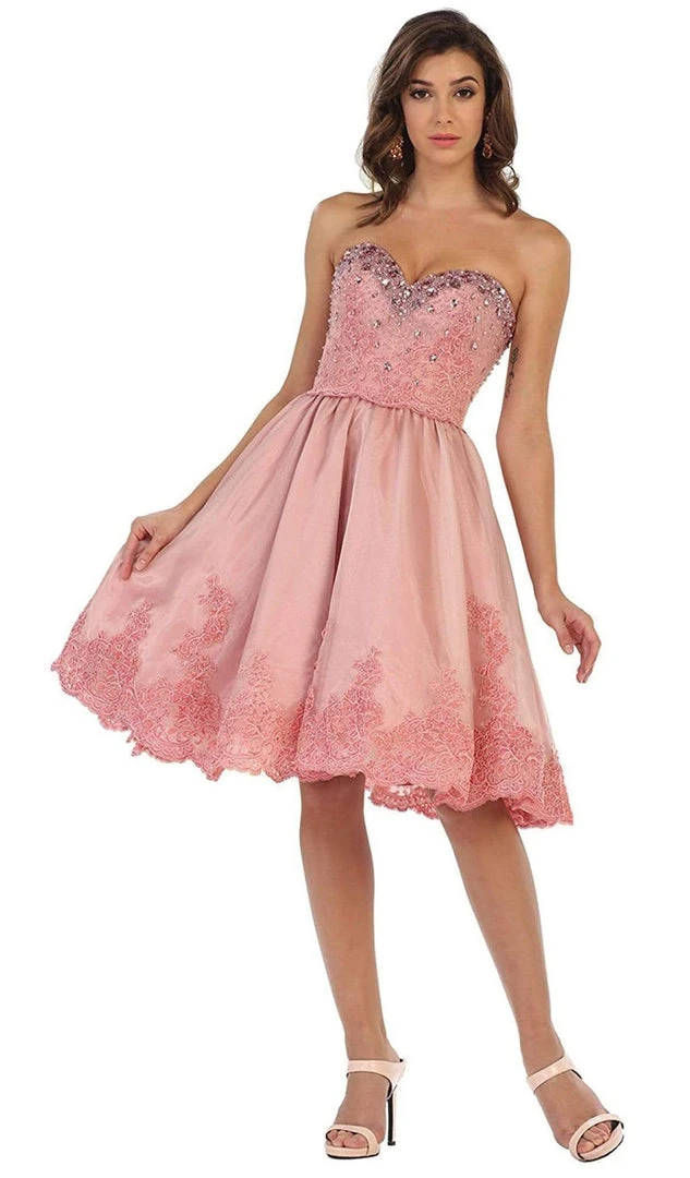 Cocktail Dresses May Queen - RQ7476 Sparkling Embroidered Sweetheart Cocktail Dress 7 Cocktail Dresses May Queen - RQ7476 Sparkling Embroidered Sweetheart Cocktail Dress