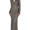 Formal Gowns May Queen - RQ7477 Long Sleeves Scallop Embellished Lace Evening Gown
