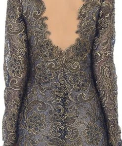 Formal Gowns May Queen - RQ7477 Long Sleeves Scallop Embellished Lace Evening Gown 11 Formal Gowns May Queen - RQ7477 Long Sleeves Scallop Embellished Lace Evening Gown