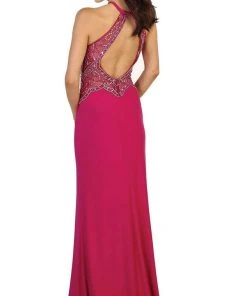 Formal Gowns May Queen - RQ7490 Ornate Illusion Panel Prom Gown