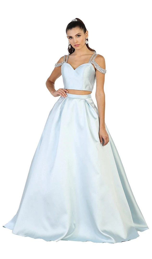 May Queen - RQ7506 Two Piece Satin Evening Dress 7 May Queen - RQ7506 Two Piece Satin Evening Dress