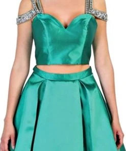 May Queen - RQ7506 Two Piece Satin Evening Dress 10 May Queen - RQ7506 Two Piece Satin Evening Dress