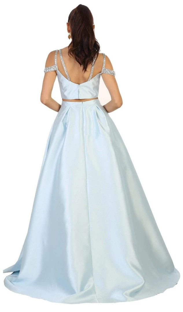 May Queen - RQ7506 Two Piece Satin Evening Dress 8 May Queen - RQ7506 Two Piece Satin Evening Dress