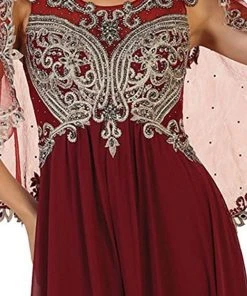 May Queen - RQ7514 Cape Sleeve Embellished A-line Mother Of The Bride Gown 8 May Queen - RQ7514 Cape Sleeve Embellished A-line Mother Of The Bride Gown