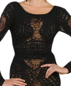 May Queen - RQ7515 Lace Embellished Bateau Mermaid Gown