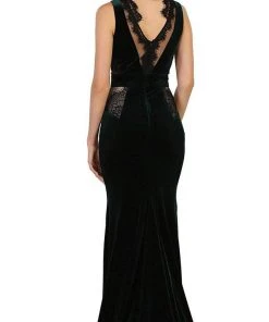 May Queen - RQ7531 Lace Illusion High Neck Sheath Evening Dress 17 May Queen - RQ7531 Lace Illusion High Neck Sheath Evening Dress