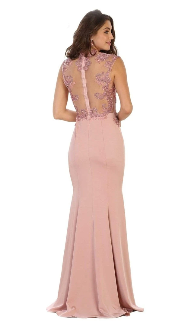 May Queen - RQ7534 Beaded Queen Anne Mermaid Gown Formal Gowns 4 May Queen - RQ7534 Beaded Queen Anne Mermaid Gown Formal Gowns