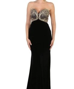 Formal Gowns May Queen - RQ7540 Embroidered Sweetheart Sheath Prom Dress