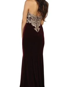 Formal Gowns May Queen - RQ7540 Embroidered Sweetheart Sheath Prom Dress