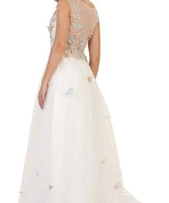 Formal Gowns May Queen - RQ7543 Embellished Illusion Bateau A-line Evening Gown 11 Formal Gowns May Queen - RQ7543 Embellished Illusion Bateau A-line Evening Gown