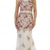 Formal Gowns May Queen - RQ7545 Multi-Colored Floral Lace Bateau Sheath Evening Gown