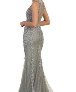 May Queen - RQ7551 Embellished Illusion Jewel Sheath Prom Gown 14 May Queen - RQ7551 Embellished Illusion Jewel Sheath Prom Gown