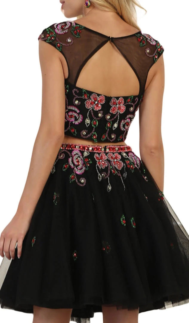 May Queen - RQ7559 Multicolored Embellished Two Piece A-line Dress 6 May Queen - RQ7559 Multicolored Embellished Two Piece A-line Dress
