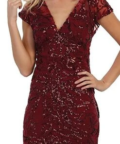 May Queen - RQ7585 Plunging V-neck Embellished Trumpet Mother Of The Bride Gown Formal Gowns 9 May Queen - RQ7585 Plunging V-neck Embellished Trumpet Mother Of The Bride Gown Formal Gowns