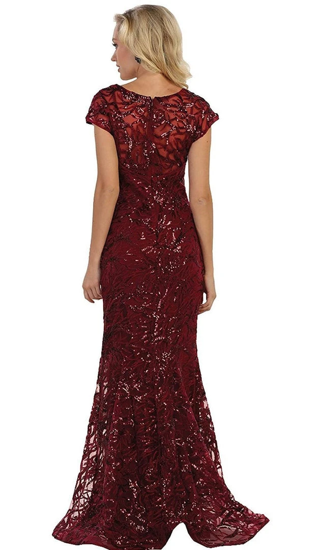 May Queen - RQ7585 Plunging V-neck Embellished Trumpet Mother Of The Bride Gown Formal Gowns 4 May Queen - RQ7585 Plunging V-neck Embellished Trumpet Mother Of The Bride Gown Formal Gowns