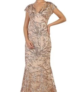 May Queen - RQ7585 Plunging V-neck Embellished Trumpet Mother Of The Bride Gown Formal Gowns 11 May Queen - RQ7585 Plunging V-neck Embellished Trumpet Mother Of The Bride Gown Formal Gowns