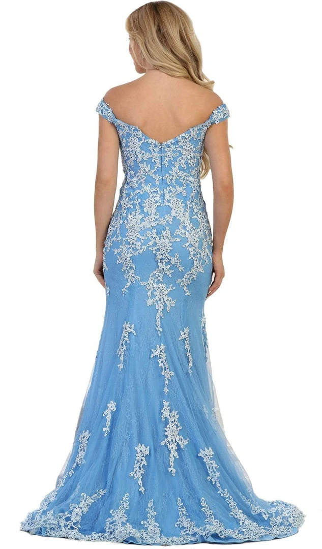 May Queen - RQ7593 Off-Shoulder Bead Embellished Sheath Prom Gown Formal Gowns 6 May Queen - RQ7593 Off-Shoulder Bead Embellished Sheath Prom Gown Formal Gowns