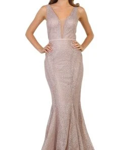 May Queen - RQ7607 Beaded Mesh Mermaid Long Gown