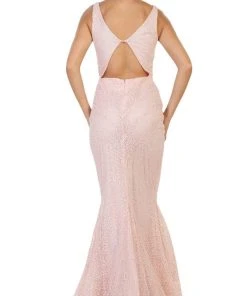 May Queen - RQ7607 Beaded Mesh Mermaid Long Gown