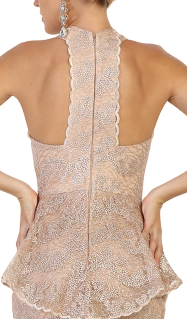 May Queen - RQ7608 Applique Deep Halter V-neck Mermaid Dress 6 May Queen - RQ7608 Applique Deep Halter V-neck Mermaid Dress