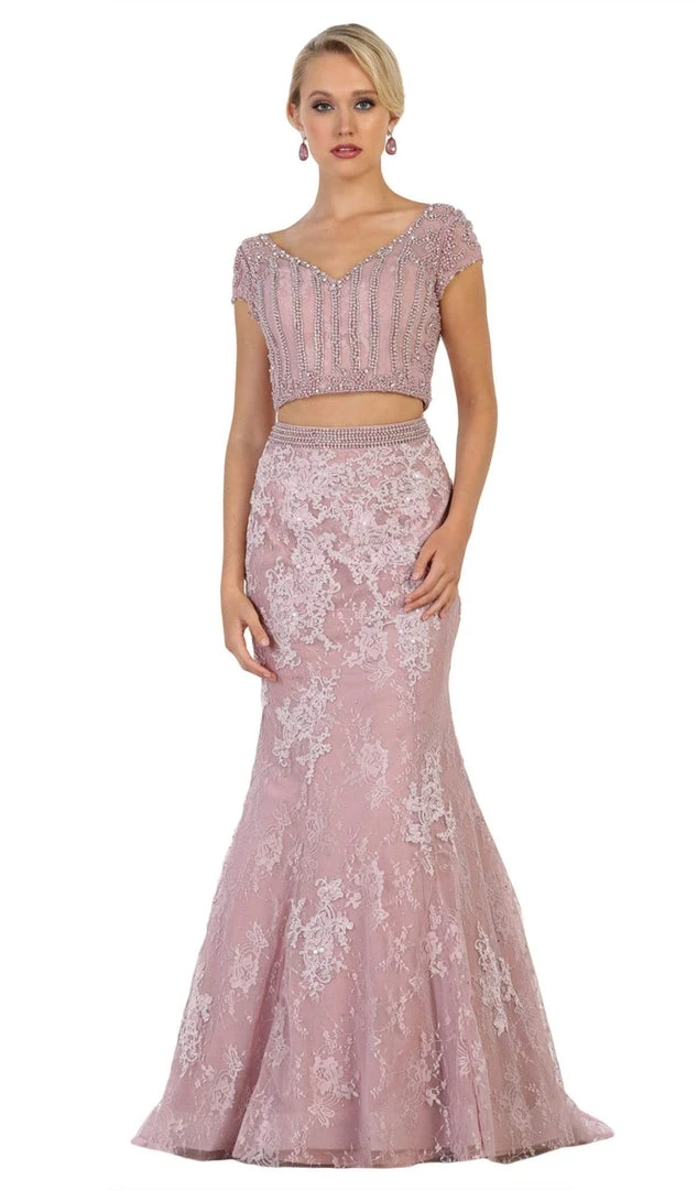 May Queen - RQ7611 Two Piece Lace Applique Mermaid Dress 7 May Queen - RQ7611 Two Piece Lace Applique Mermaid Dress