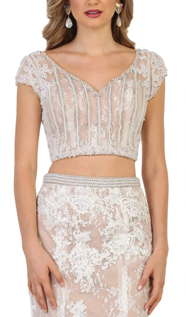 May Queen - RQ7611 Two Piece Lace Applique Mermaid Dress 5 May Queen - RQ7611 Two Piece Lace Applique Mermaid Dress