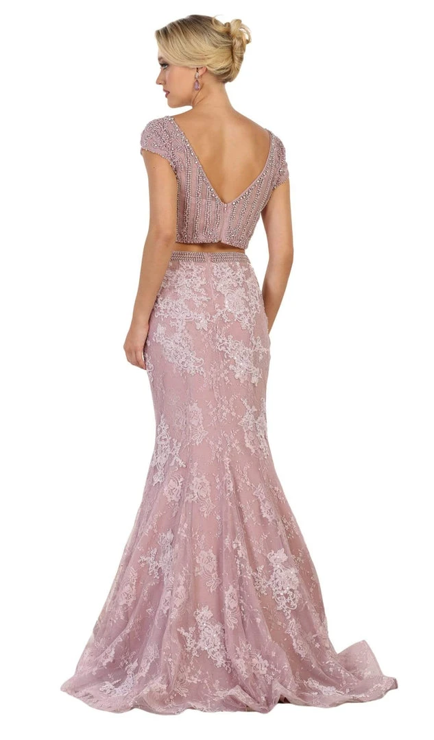 May Queen - RQ7611 Two Piece Lace Applique Mermaid Dress 8 May Queen - RQ7611 Two Piece Lace Applique Mermaid Dress