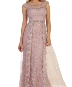 May Queen - RQ7627 Embroidered Bateau A-line Dress Formal Gowns 8 May Queen - RQ7627 Embroidered Bateau A-line Dress Formal Gowns