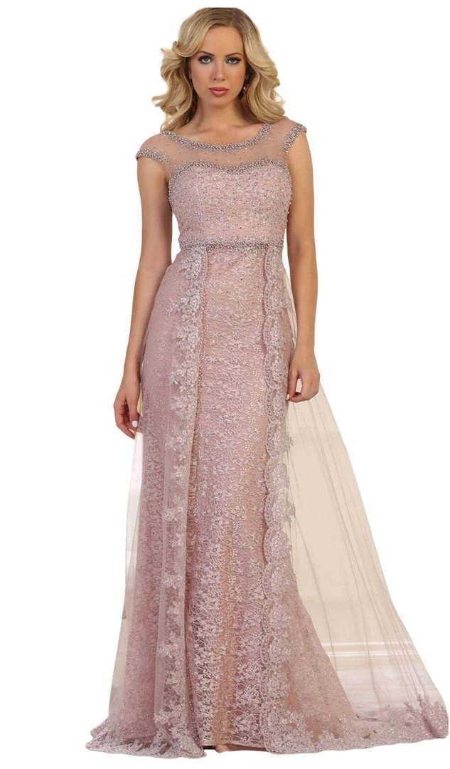 May Queen - RQ7627 Embroidered Bateau A-line Dress Formal Gowns 5 May Queen - RQ7627 Embroidered Bateau A-line Dress Formal Gowns