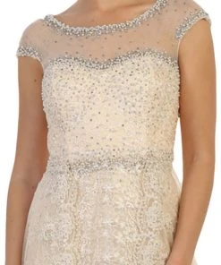 May Queen - RQ7627 Embroidered Bateau A-line Dress Formal Gowns 7 May Queen - RQ7627 Embroidered Bateau A-line Dress Formal Gowns