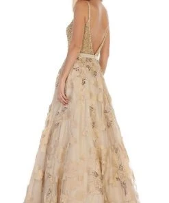 Formal Gowns May Queen - RQ7636 Embellished Plunging V-neck A-line Dress 17 Formal Gowns May Queen - RQ7636 Embellished Plunging V-neck A-line Dress